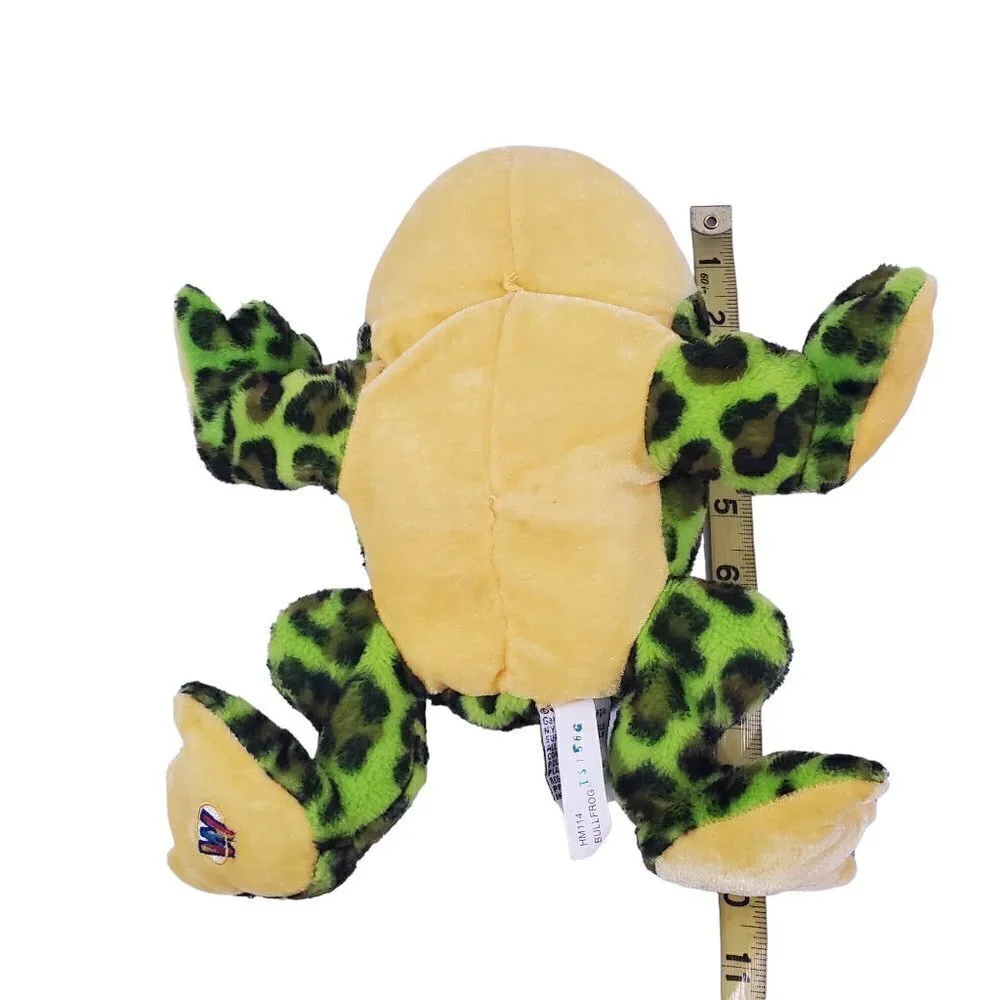 Ganz Webkinz Bullfrog Plush 9” Green Bean Bag Plush Stuff Doll Frog